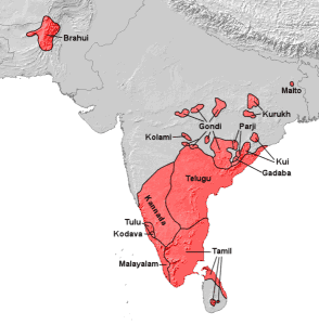 Map of the Dravidian languages